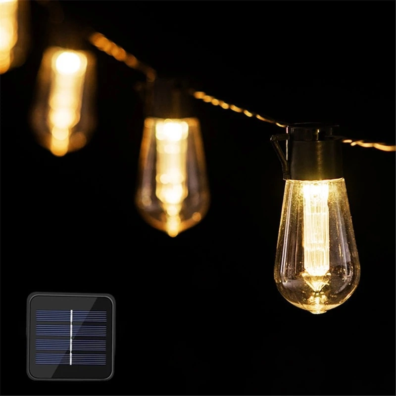 LED Solar Edison Bulb Retro Long Outdoor Waterproof Festive String Lights