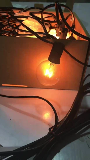 100FT G40 Guirlande Lumineuse 100 Ampoules Globe Style Edison Fil Noir Connectable Guirlande Lumineuse LED Extérieure